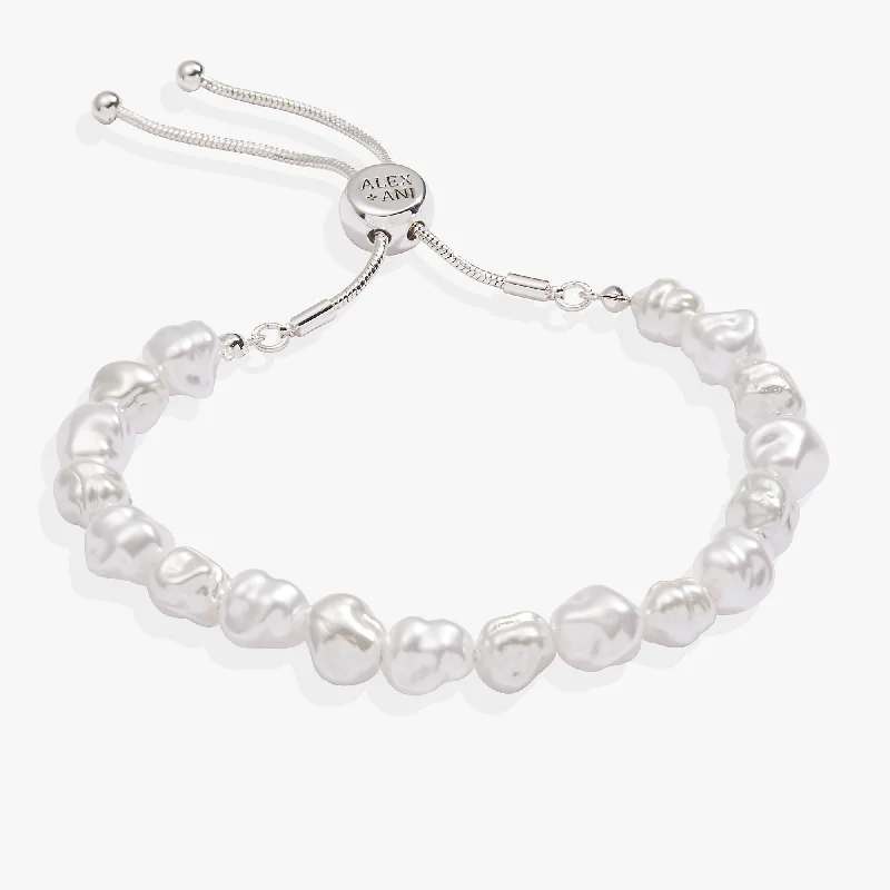 women's bracelets minimalist band -Pearl Bolo Bracelet