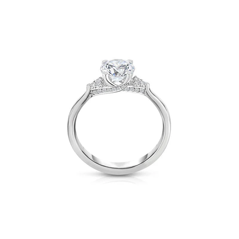 women's engagement rings emerald cut -Dalkeith Round Brilliant Cut Diamond Engagement Ring