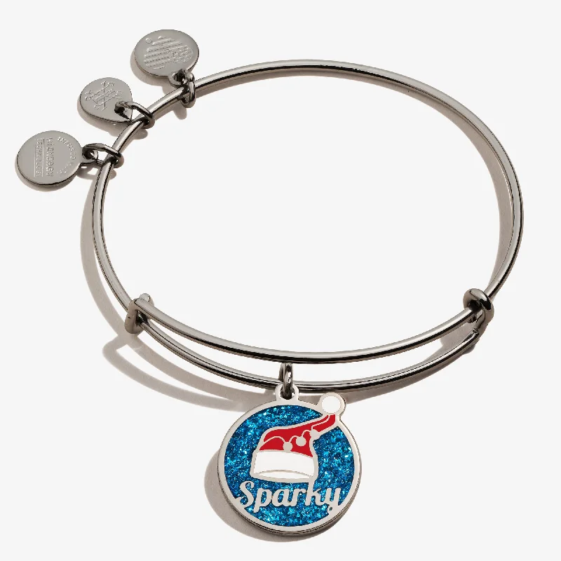 women's bracelets celestial moon and stars -National Lampoon's Christmas Vacation Sparky Santa Hat Charm Bangle