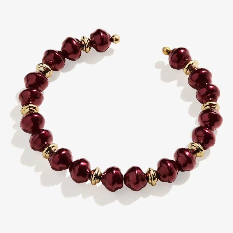 women's bracelets best gift for her -Sea Sultry Cuff Bracelet, Burgundy