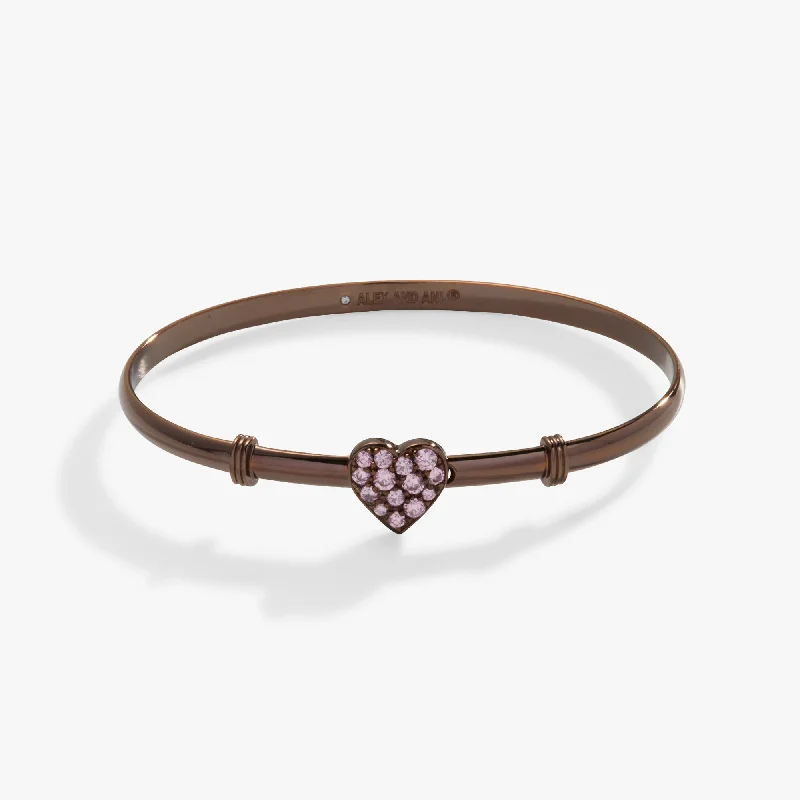 women's bracelets gold -Pave Heart Clip Bangle