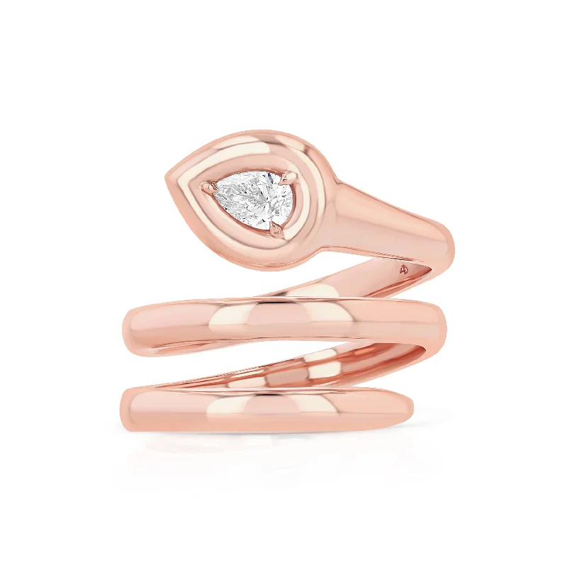 women's rings luxury fashion -Pear Coil Ring