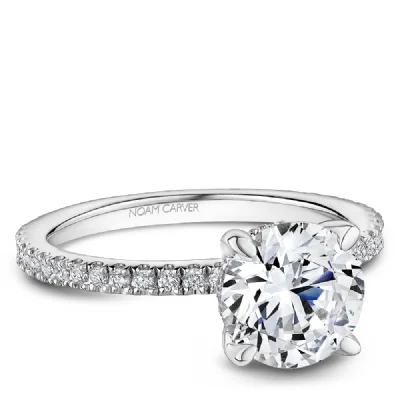 women's engagement rings halo setting -0.27ctw Round Engagement Ring