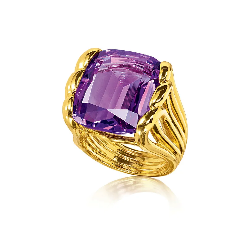 women's rings modern design -Whisk Ring in Amethyst