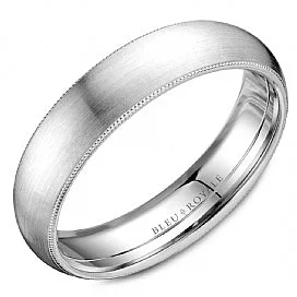 women's engagement rings platinum -Traditional 14K White Gold Men's Wedding Band