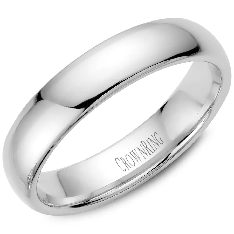 women's engagement rings silver -Traditional White Gold Men's Wedding Band