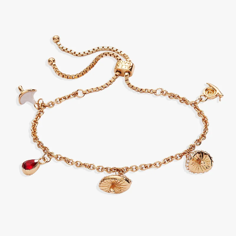 women's bracelets birthstone charm -Mushroom Bolo Charm Bracelet