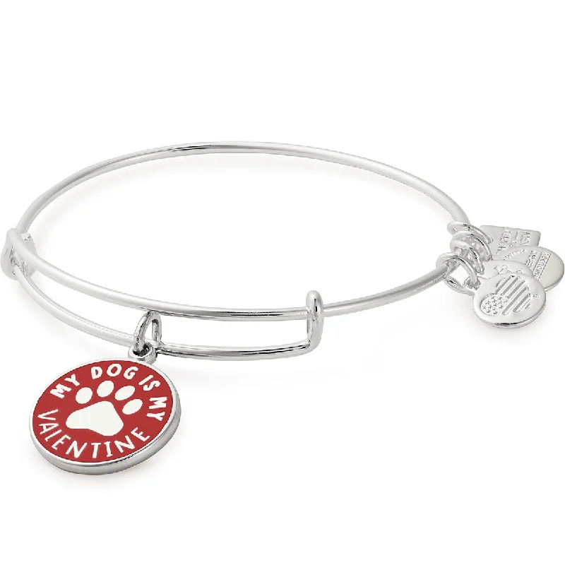 women's bracelets wedding jewelry -My Dog Is My Valentine Charm Bangle