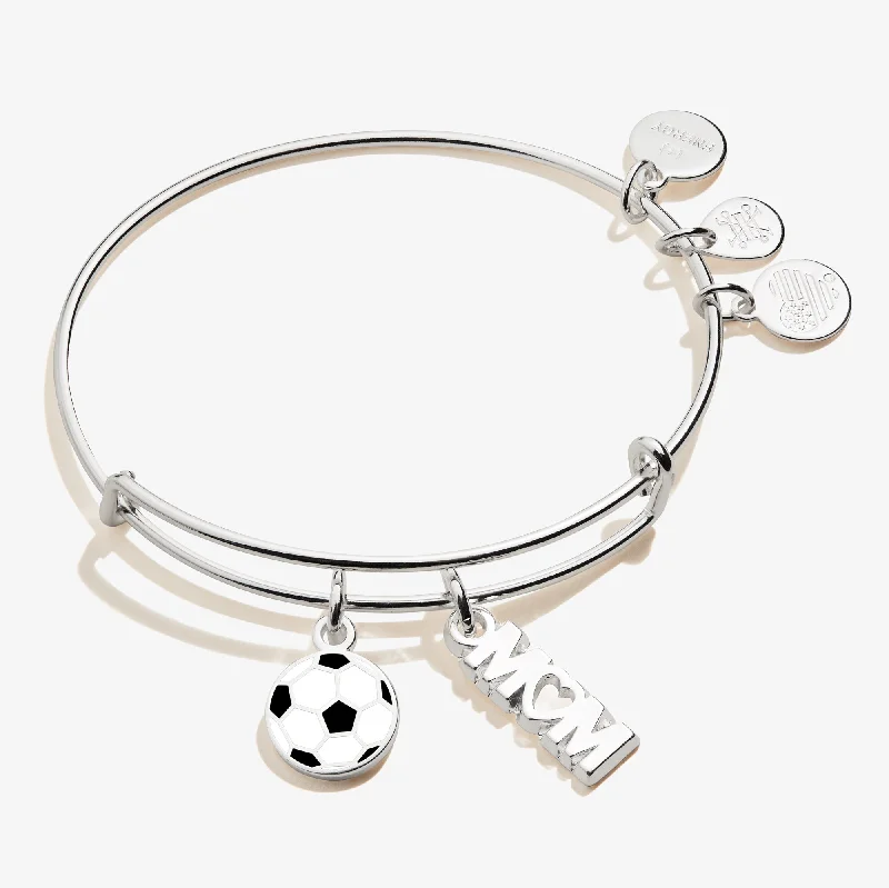 women's bracelets emerald -Soccer 'Mom' Duo Charm Bangle