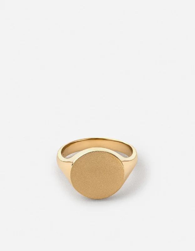 women's rings ruby -Wells Signet Ring, Gold Vermeil