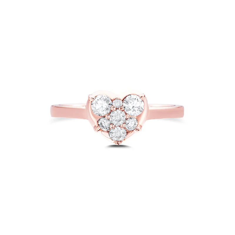 women's rings pear cut -Heart Mini Ring