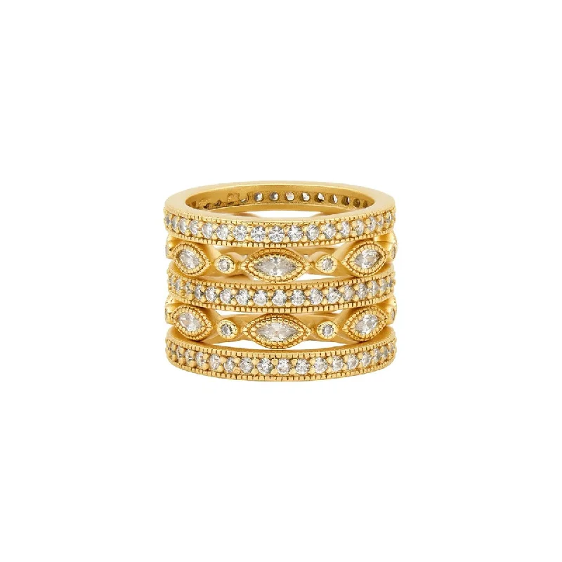 women's rings anniversary band -Freida Rothman Signature Marquise Eternity 5-Stack Ring