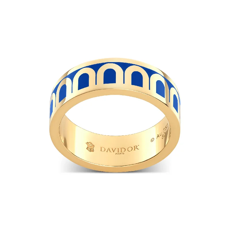 women's rings bold statement -L'Arc de DAVIDOR Ring MM, 18k Yellow Gold with Riviera Lacquered Ceramic