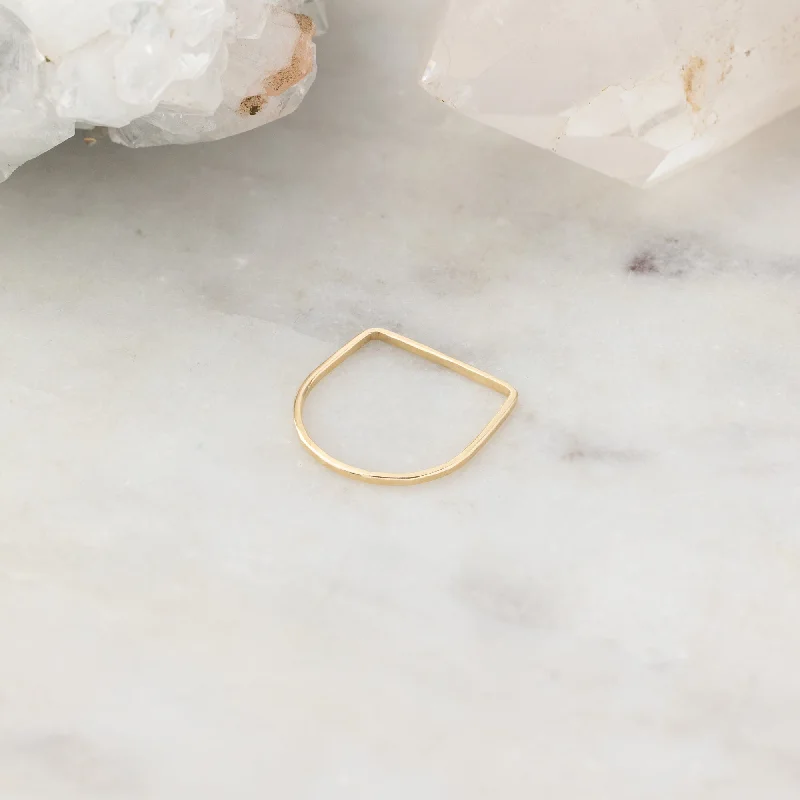 women's rings dainty look -The Lune Stacking Ring | Gold Filled