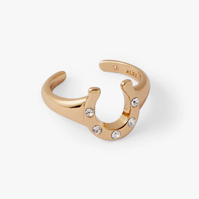 women's rings gold -Lucky Horseshoe Ring