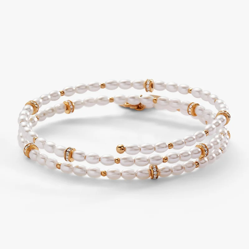 women's bracelets hypoallergenic material -Pearl Wrap Bracelet