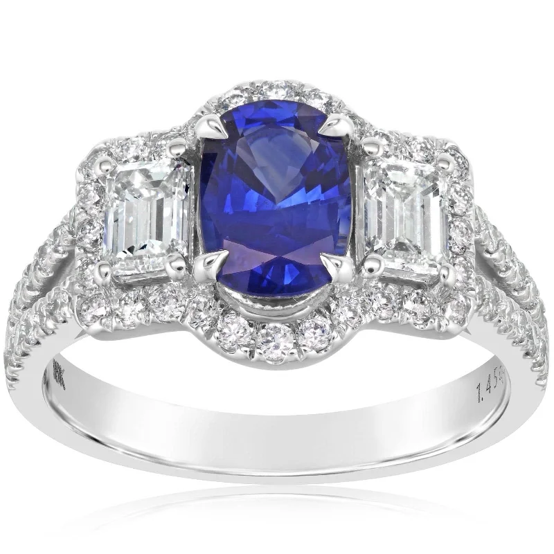 women's engagement rings conflict-free diamonds -Oval Sapphire & Diamond Ring