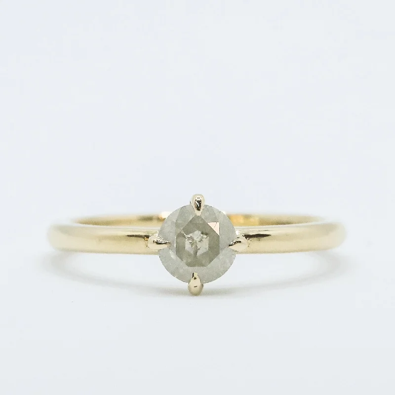 women's engagement rings bold statement -Compass-Set Icy Salt + Pepper Diamond Ring in 14k Yellow gold No.1