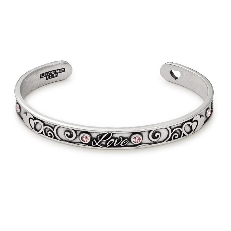 women's bracelets heart charm -Love Cuff Bracelet