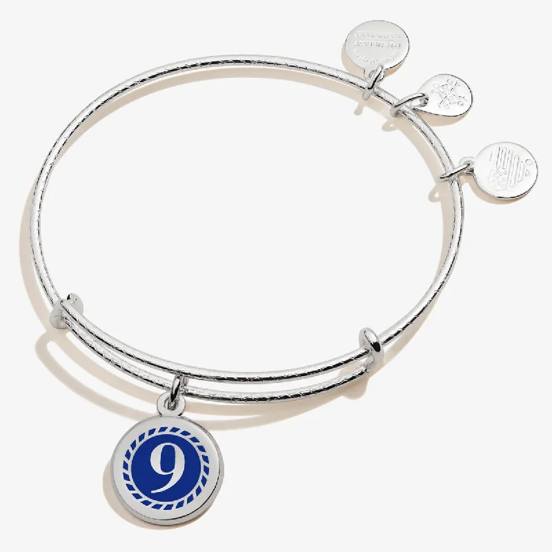 women's bracelets cross charm -Number 9 Charm Bangle