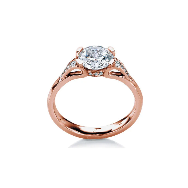 women's engagement rings pear cut -Eorsa Round Brilliant Diamond Engagement Ring