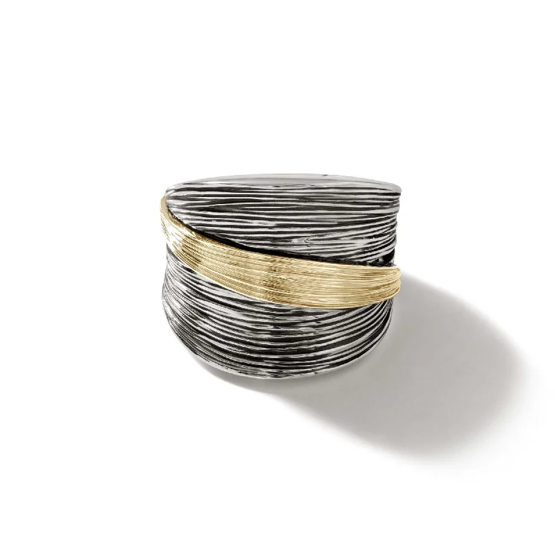 women's rings special edition -Bamboo Striated Saddle Ring