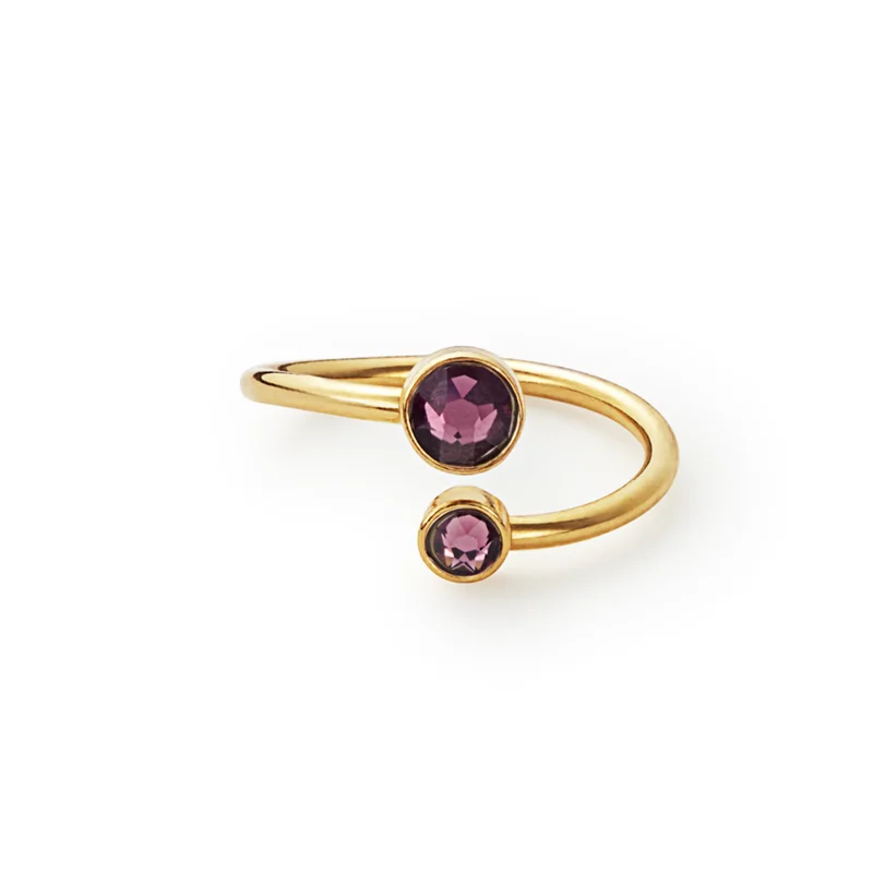 women's rings timeless beauty -Amethyst Crystal Ring Wrap, February