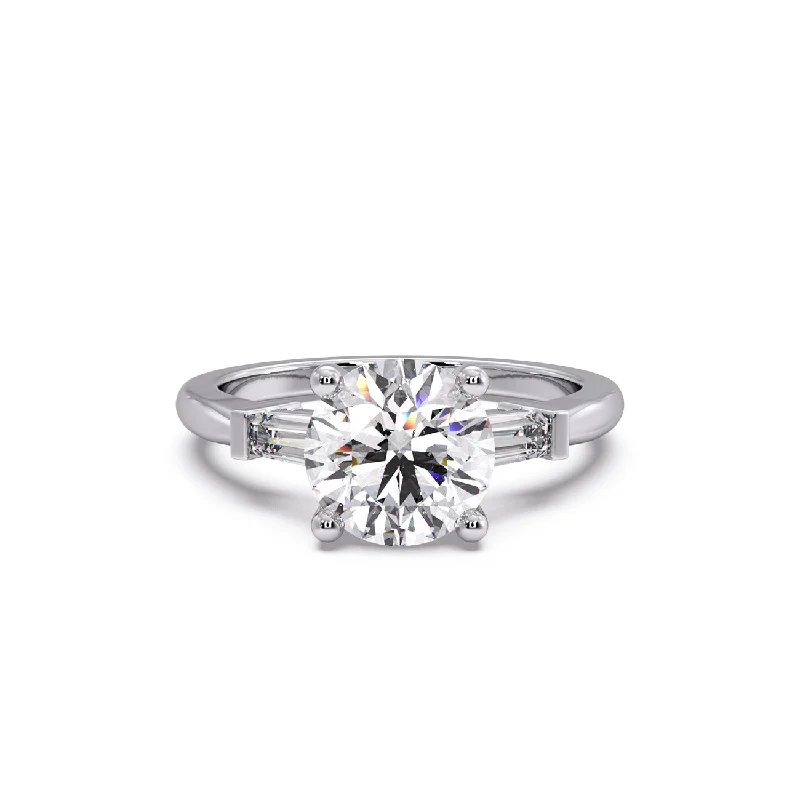 women's engagement rings thick band -Classic Tapered Trilogy Engagement Ring