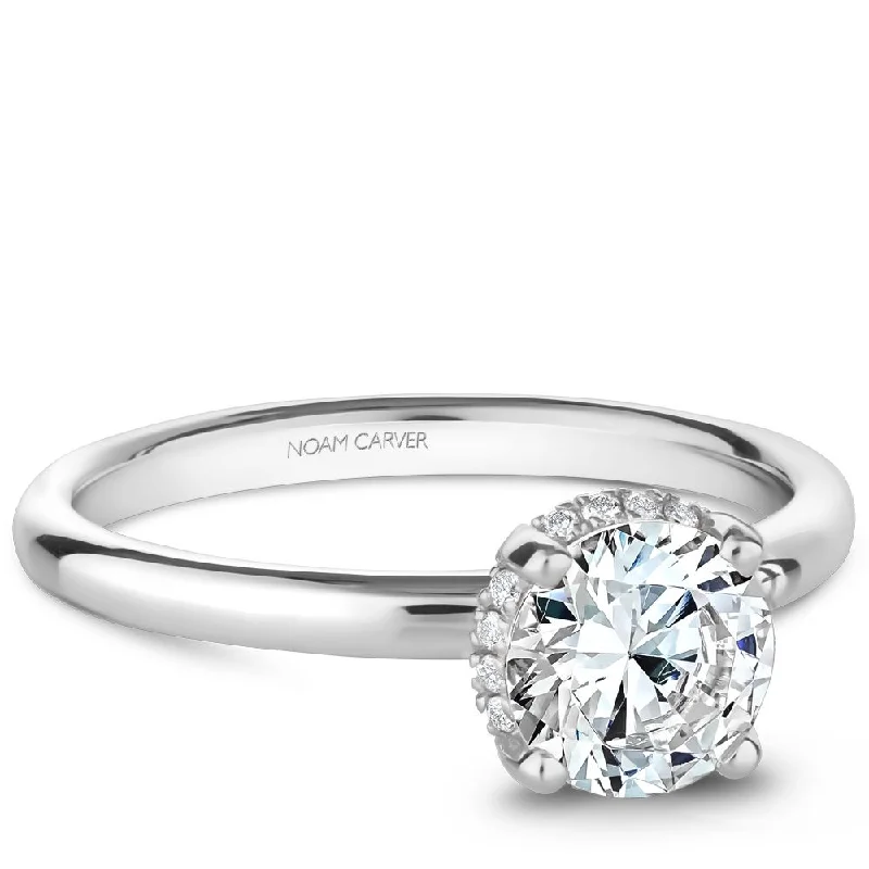 women's engagement rings moissanite -0.06ctw Round Engagement Ring