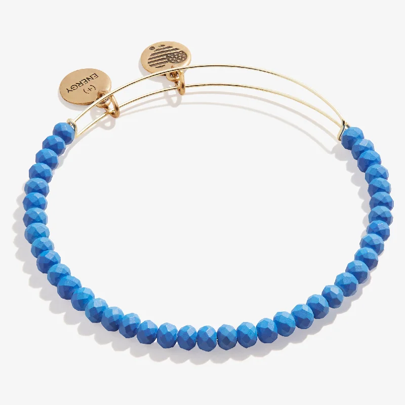 women's bracelets handcrafted luxury -Matte Brilliance Beaded Bangle, Royal Blue