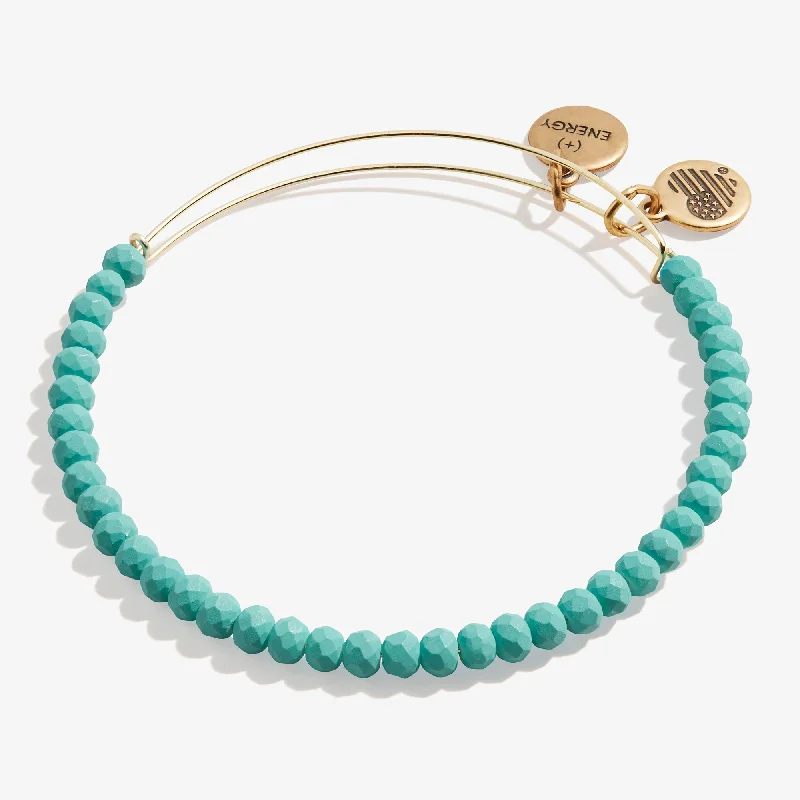 women's bracelets infinity love design -Matte Brilliance Beaded Bangle, Turquoise