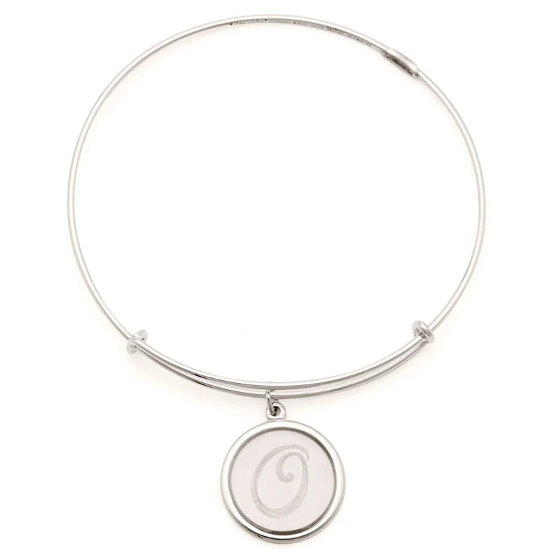 women's bracelets moon design -Precious Initial O Charm Bangle