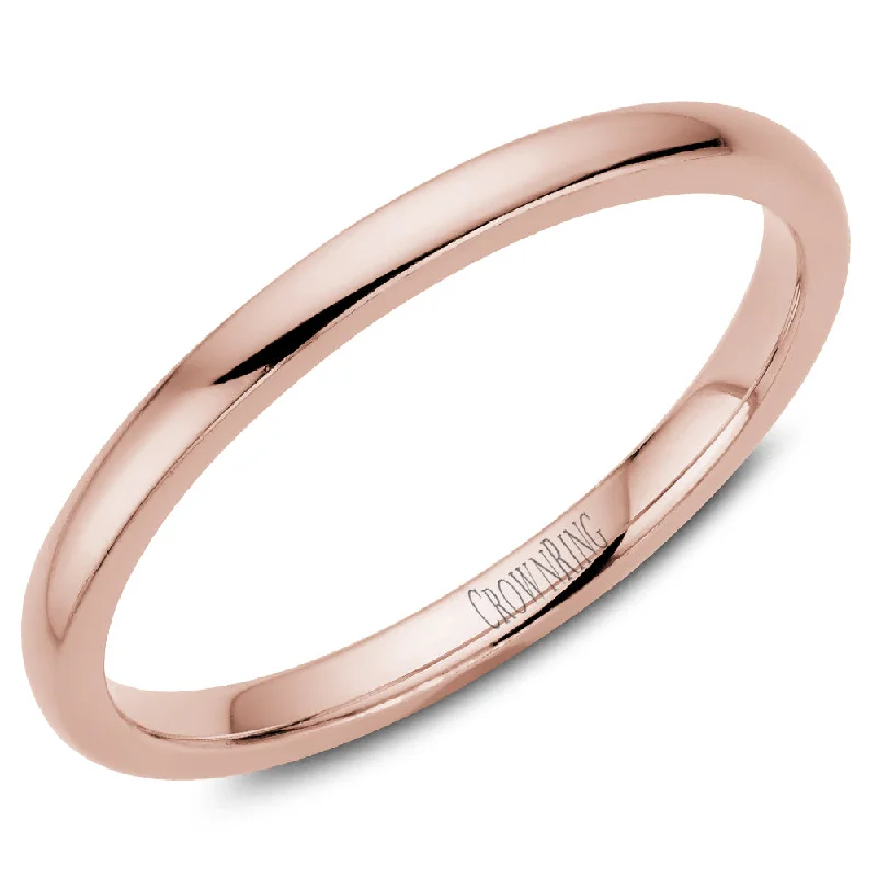 women's engagement rings large carat size -Women's Traditional Rose Gold Wedding Band