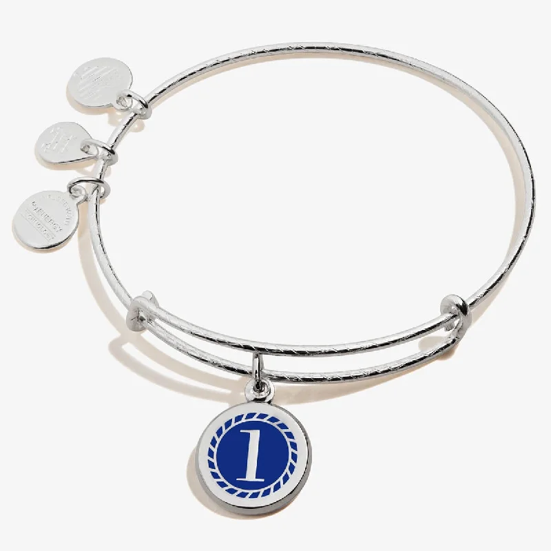 women's bracelets sapphire -Number 1 Charm Bangle